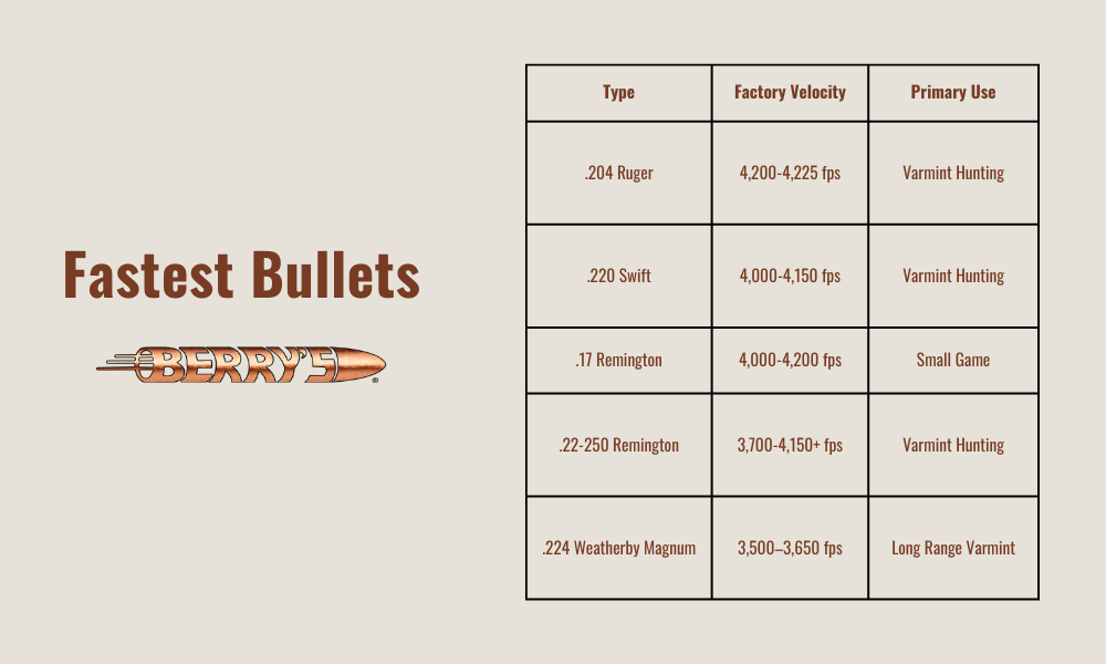 Fastest Bullet Comparison